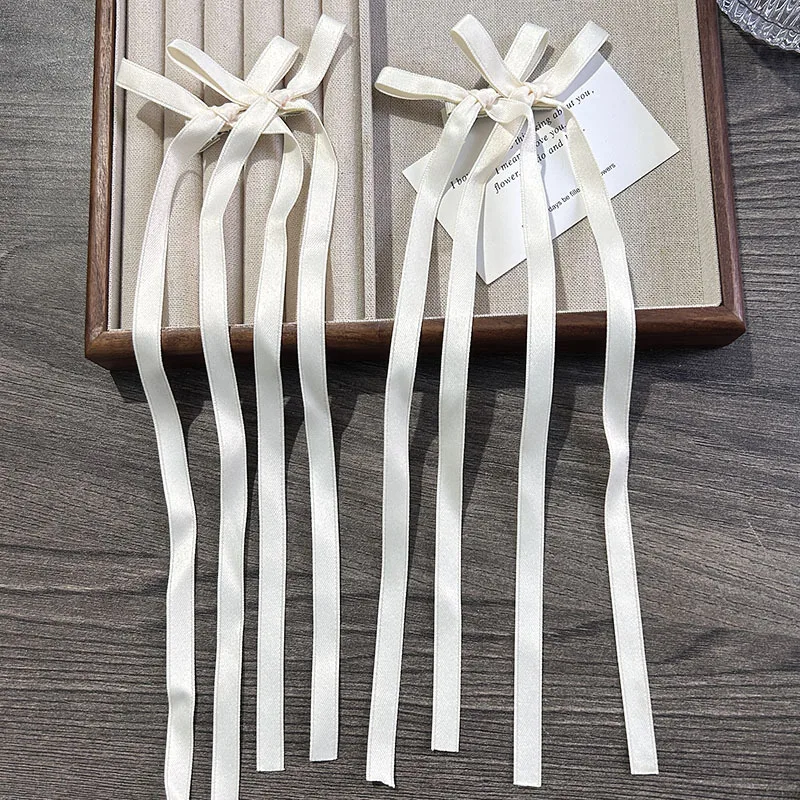 Korean Simple Bow Hairpin Sweet Ribbon Hair Clip Clamp Barrettes Bow Ponytail Tie Hairgrip Women Girls Hair Accessories Headwear