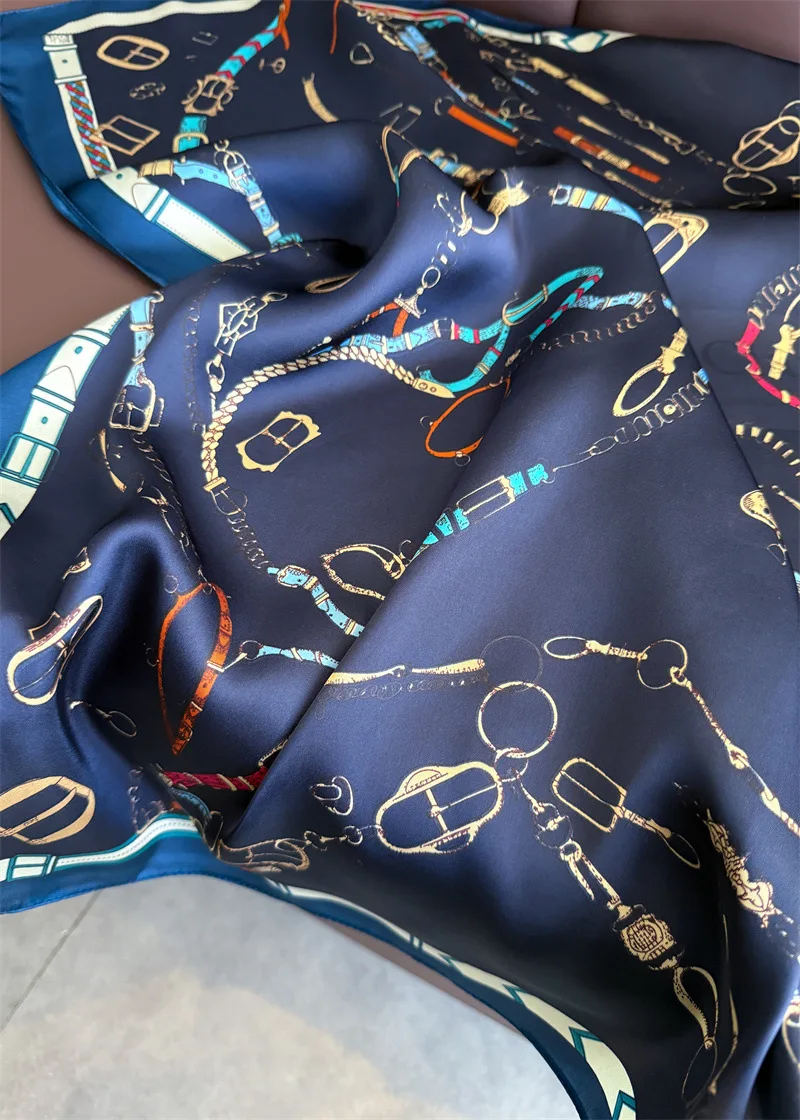70*70cm Square Silk Scarf for Women Fashion Ladies Satin Neck Hair Tie Bandana Female Foulard Beach Stoles Hijab Scarves Pareo