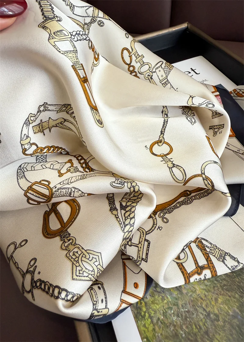 70*70cm Square Silk Scarf for Women Fashion Ladies Satin Neck Hair Tie Bandana Female Foulard Beach Stoles Hijab Scarves Pareo