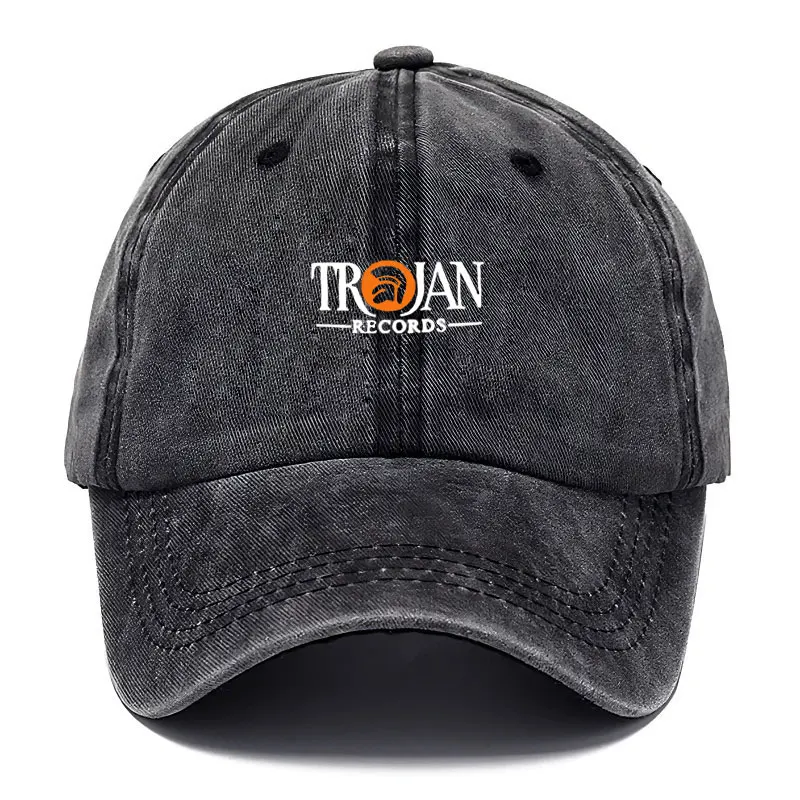 Trojan Warrior Vintage Washed Cotton Baseball Cap Distressed Retro Style Adjustable Snapback Hat Unisex Casual Streetwear Cap