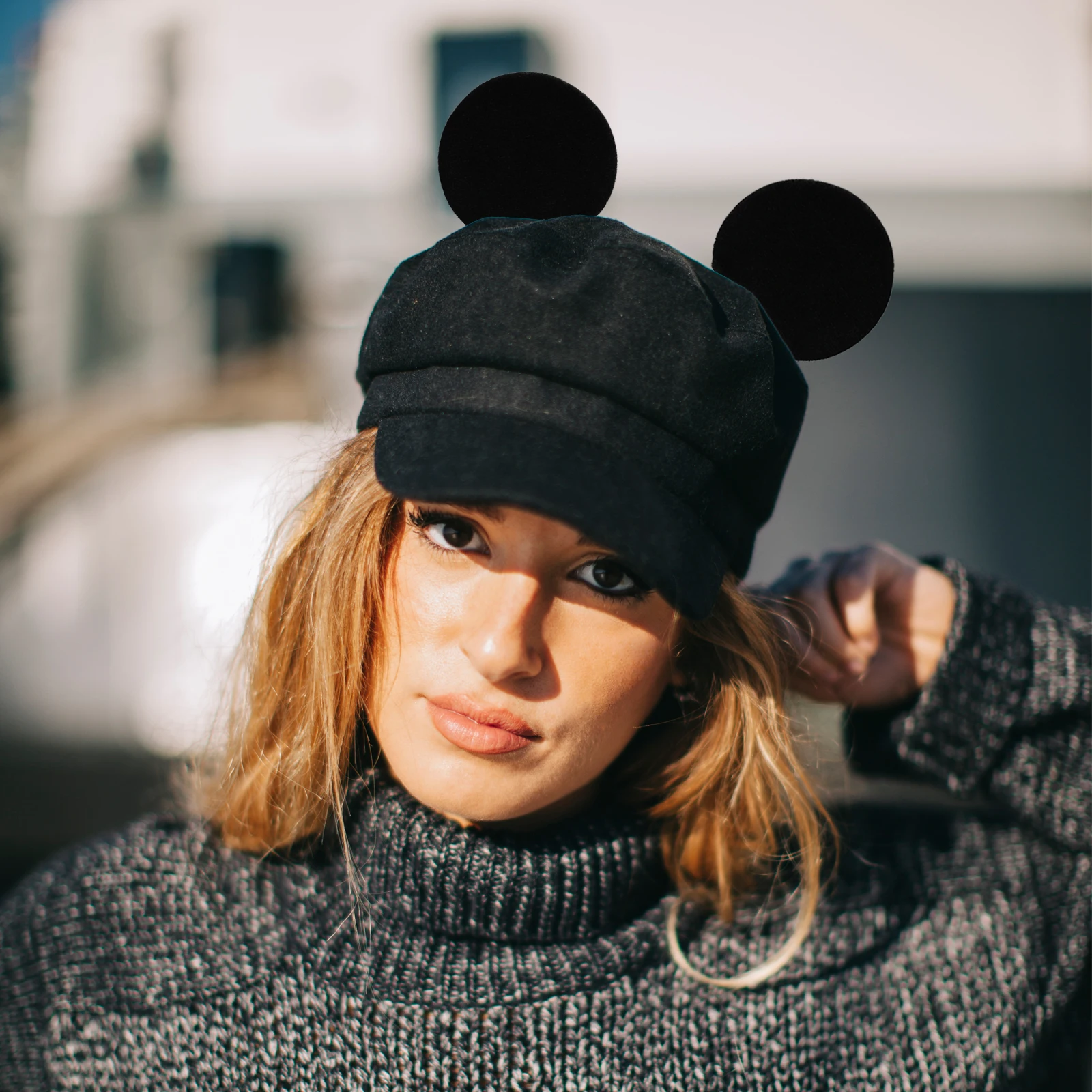 1 Pairs Mickey Minnie Mouse Ear Accessories Creative Magnetic DIY Hat Decoration Fashion Solid Color Fun Hair Accessories
