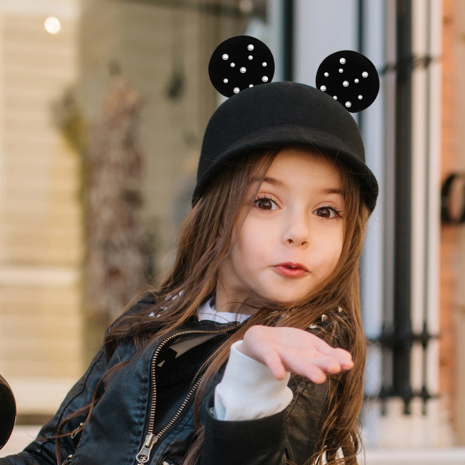 1 Pairs Mickey Minnie Mouse Ear Accessories Creative Magnetic DIY Hat Decoration Fashion Solid Color Fun Hair Accessories