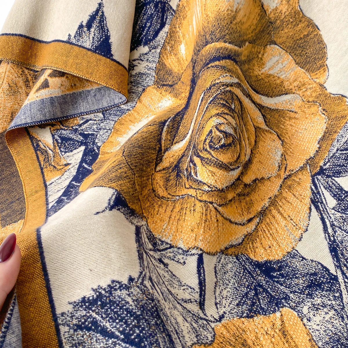 Women's Winter Rose Print Pashmina Shawl Cashmere Feel Large Warm Ideal for Outdoor with Tassels Blanket Poncho