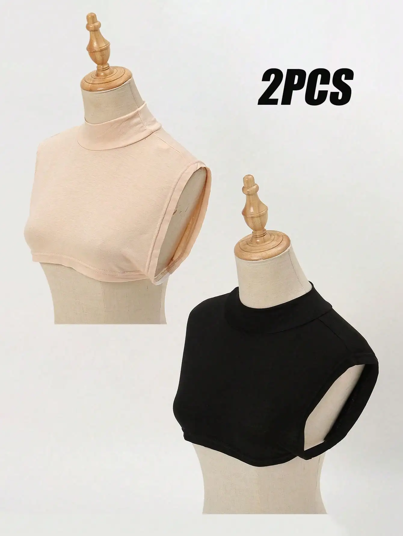 2/Pcs Modal Square Fake Collar Soft Elastic Modal Detachable Collar Solid Color Turtleneck High Inner Neck Cover Women Scarf