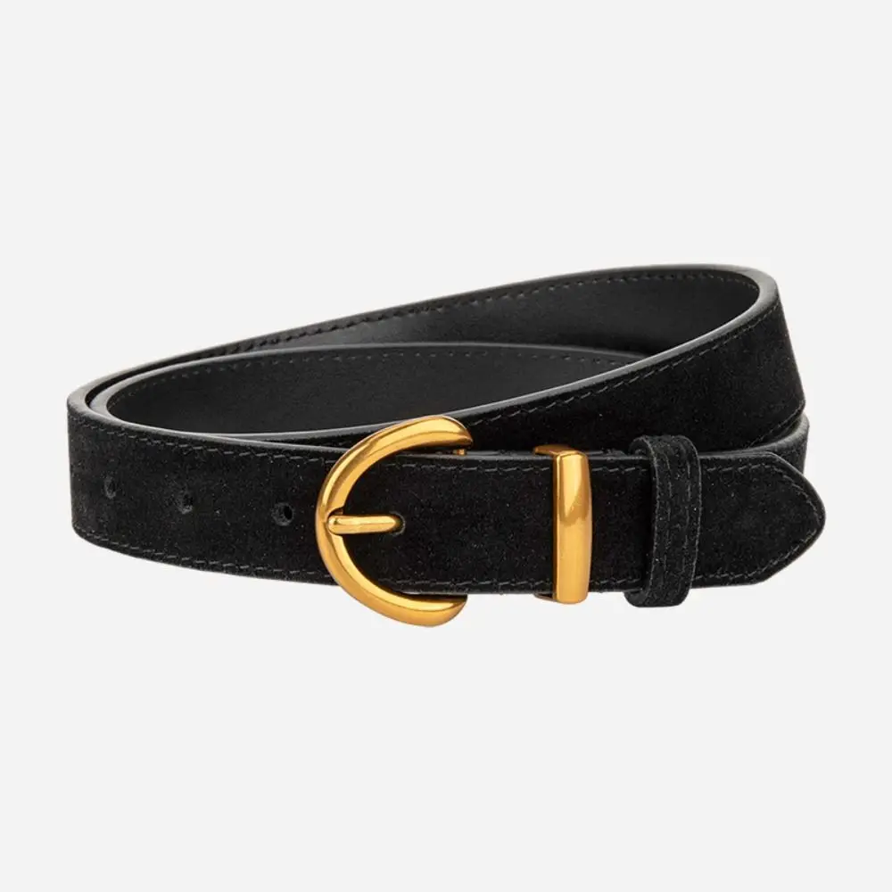 Fashion Luxury Design Suede Leather Belt Casual Versatile Pin Buckle Waistband Trendy Trouser Dress Belts Women's Belt