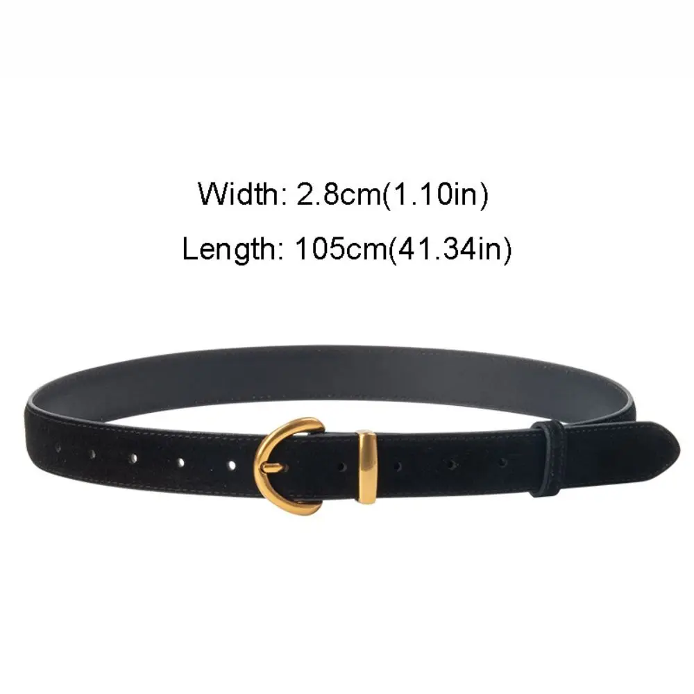 Fashion Luxury Design Suede Leather Belt Casual Versatile Pin Buckle Waistband Trendy Trouser Dress Belts Women's Belt
