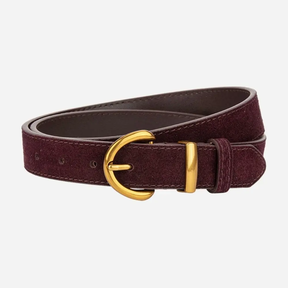 Fashion Luxury Design Suede Leather Belt Casual Versatile Pin Buckle Waistband Trendy Trouser Dress Belts Women's Belt