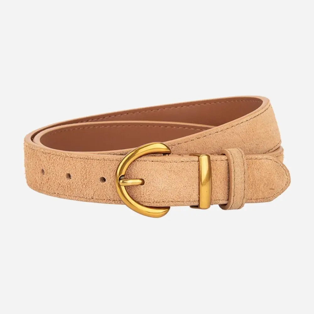 Fashion Luxury Design Suede Leather Belt Casual Versatile Pin Buckle Waistband Trendy Trouser Dress Belts Women's Belt