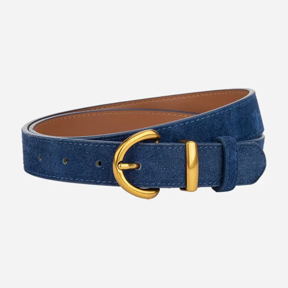 Fashion Luxury Design Suede Leather Belt Casual Versatile Pin Buckle Waistband Trendy Trouser Dress Belts Women's Belt
