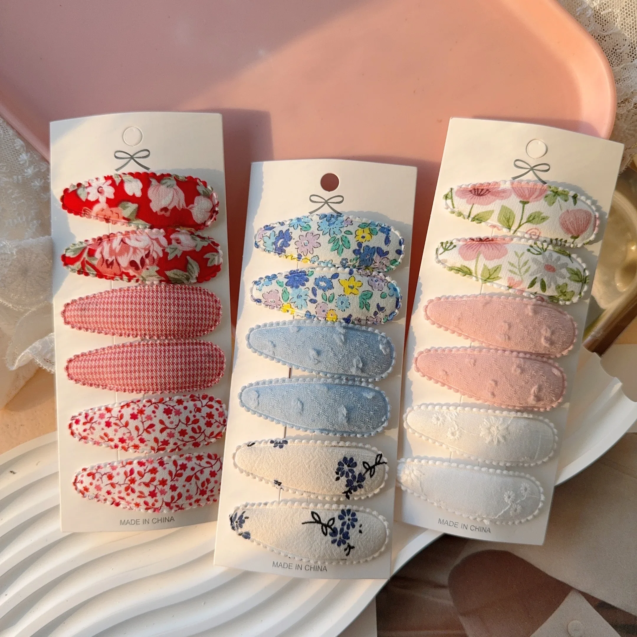 6PCS Cute Printing BB Hair Clips Fashion Handmade Crochet Girl Hair Clips Baby Hair Accessories Kids Accessories Headwear Gift