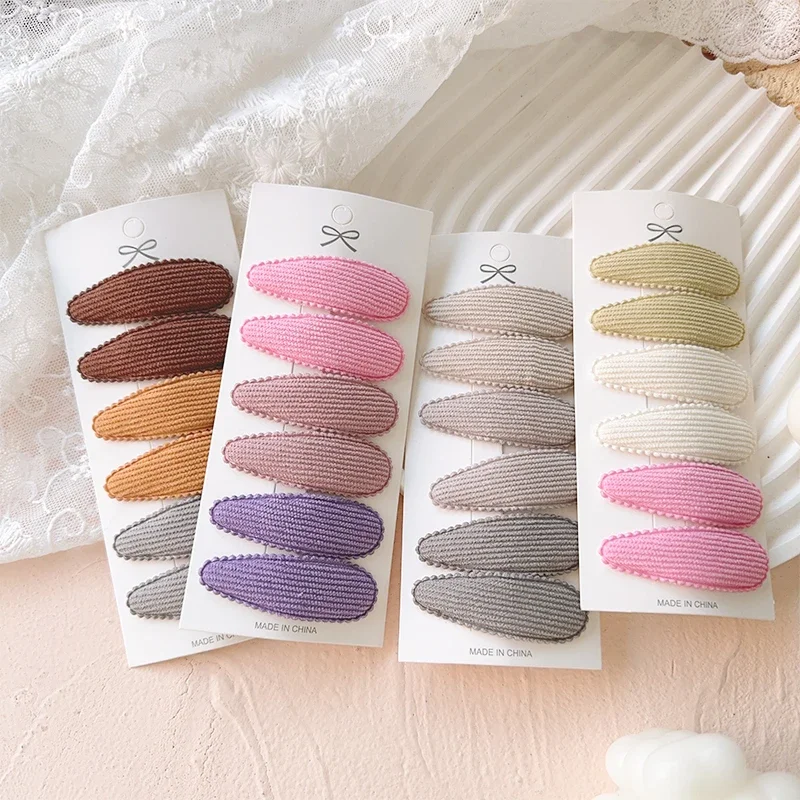 6PCS Cute Printing BB Hair Clips Fashion Handmade Crochet Girl Hair Clips Baby Hair Accessories Kids Accessories Headwear Gift