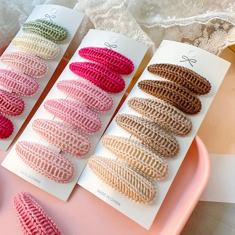 6PCS Cute Printing BB Hair Clips Fashion Handmade Crochet Girl Hair Clips Baby Hair Accessories Kids Accessories Headwear Gift