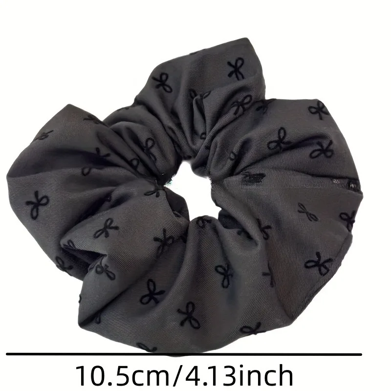 2pcs Temperament Bow Wave Point Large Intestine Hairband Female Tie Meatball Hair Rope High Elasticity Durable Rubber Band