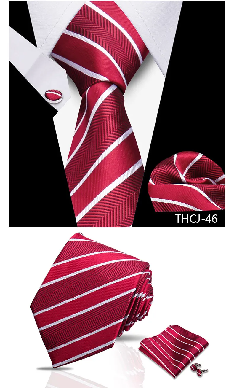 Tie Man Luxury Business Neck Tie For Mens Cufflinks Pocket Square Set 7.5cm Necktie For Wedding Party Shirts Sets White Cravats