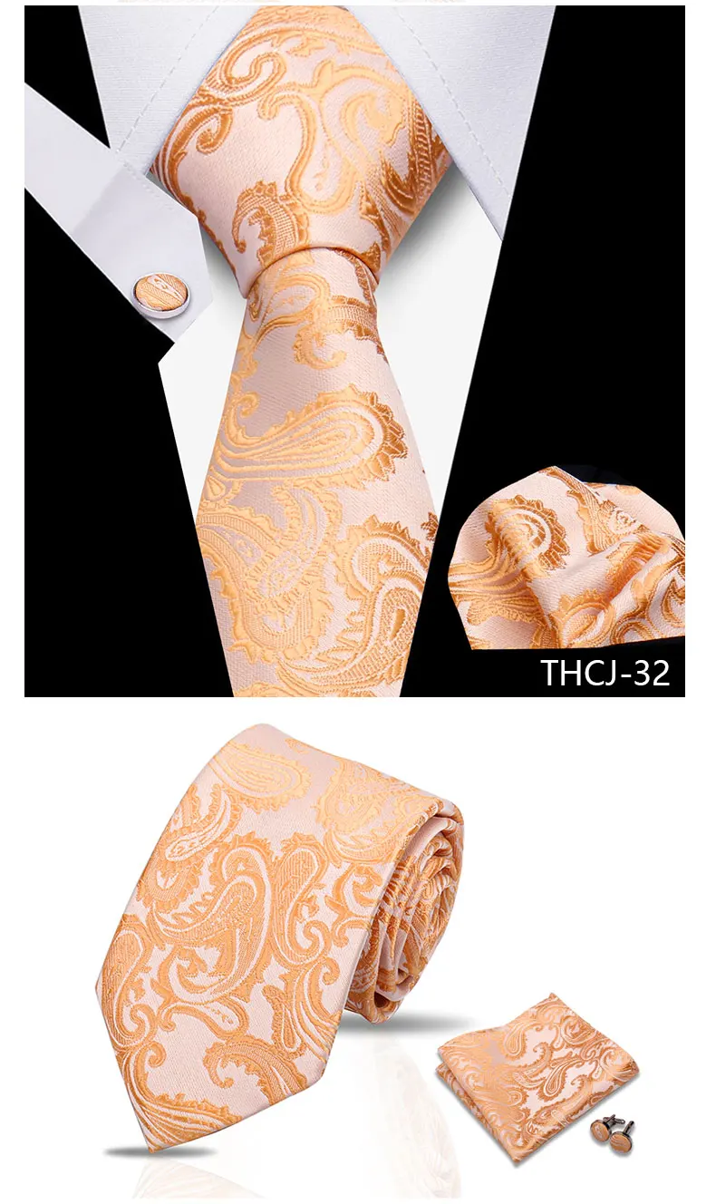 Tie Man Luxury Business Neck Tie For Mens Cufflinks Pocket Square Set 7.5cm Necktie For Wedding Party Shirts Sets White Cravats