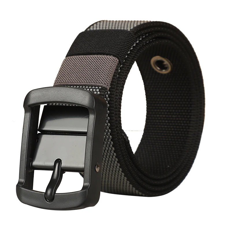 Men's canvas waistband with adjustable porous needle buckle belt, suitable for young and middle-aged casual wear, elongated Kore