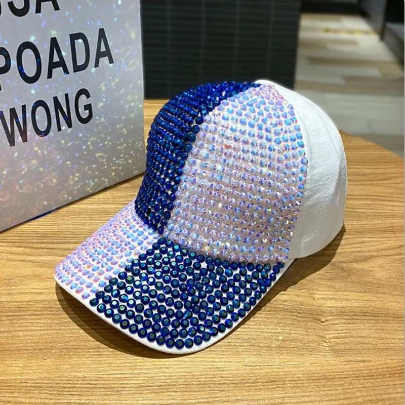 Double Color Scheme Women's Baseball Cap Spring Autumn Rhinestone Caps Fashion Personality Street Hiphop Hats For Female