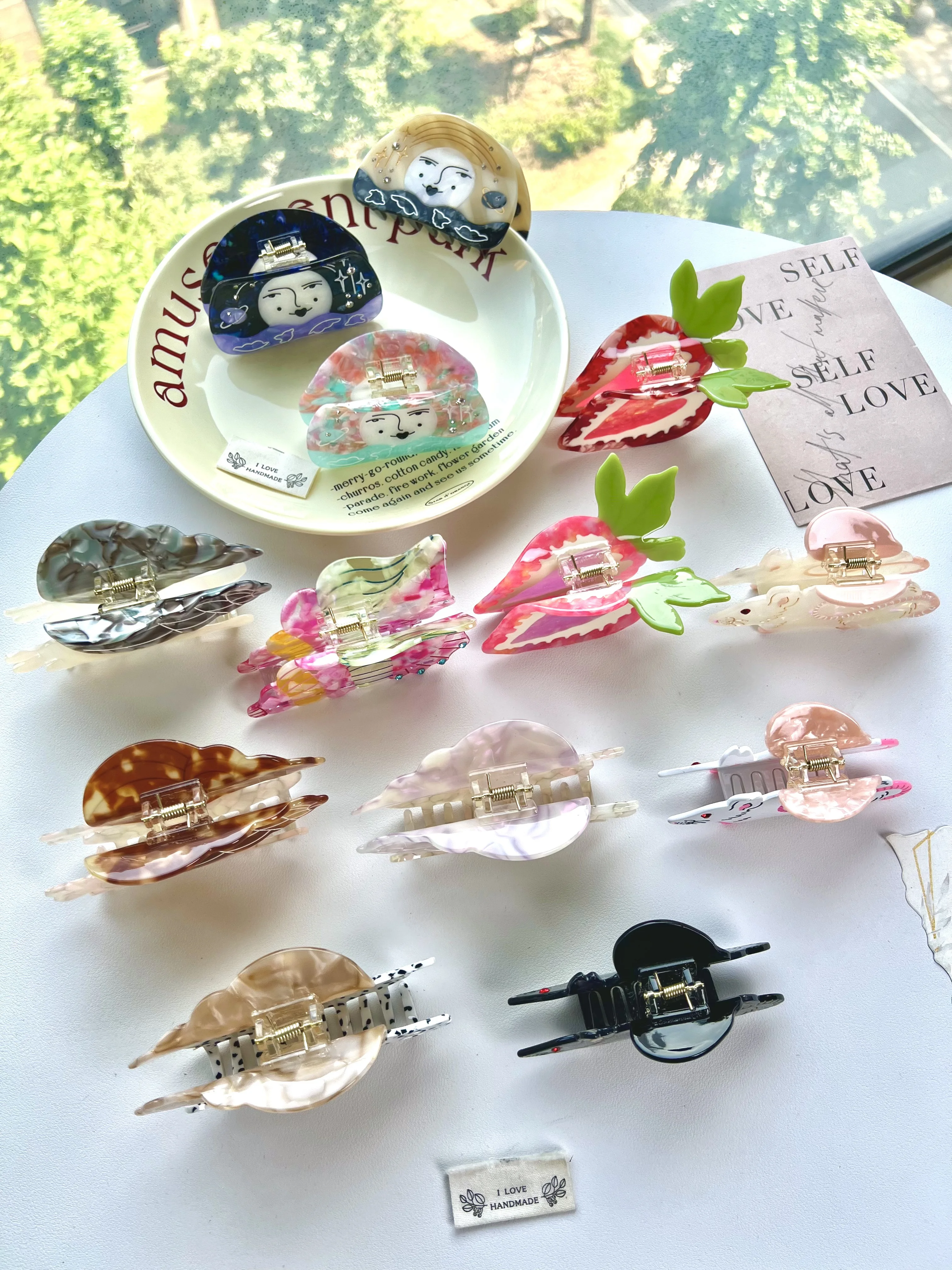 Claw Hair Clips. Unique and casual summer family style. Acetate, handmade. High - quality. Fashion - trendy.