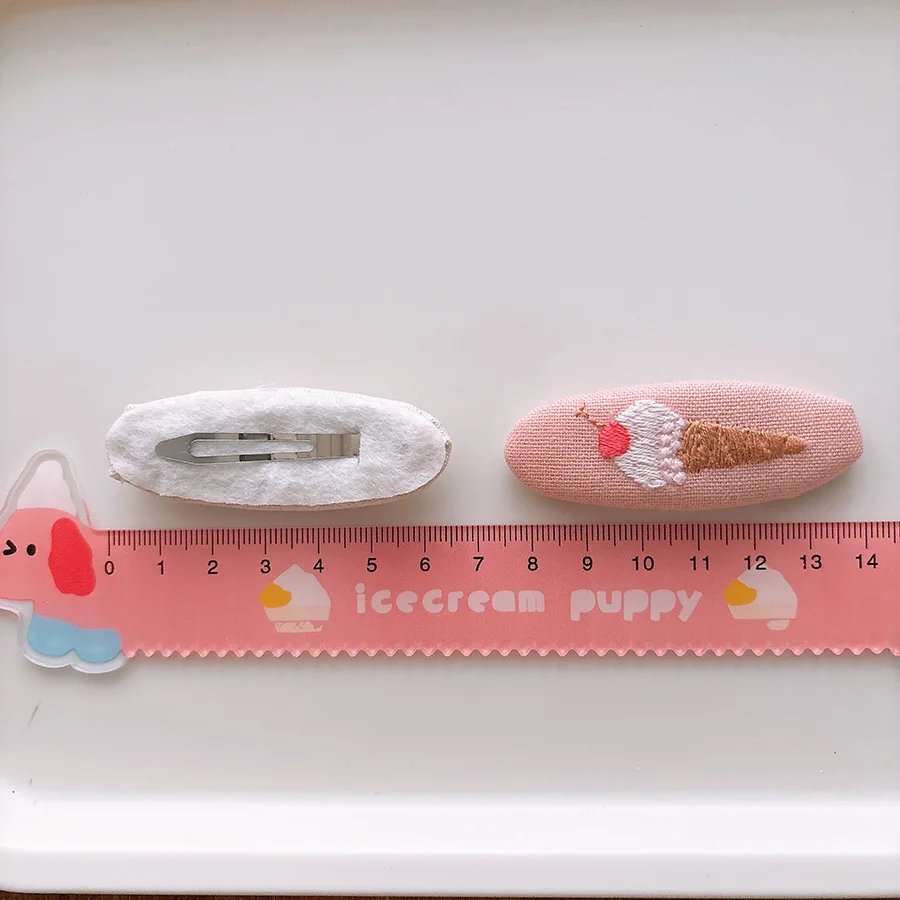 Cute Korean Forest Style Embroidered Cloth Toddler BB Clips Side Hair Clamps Teen Girls Bangs Ornaments