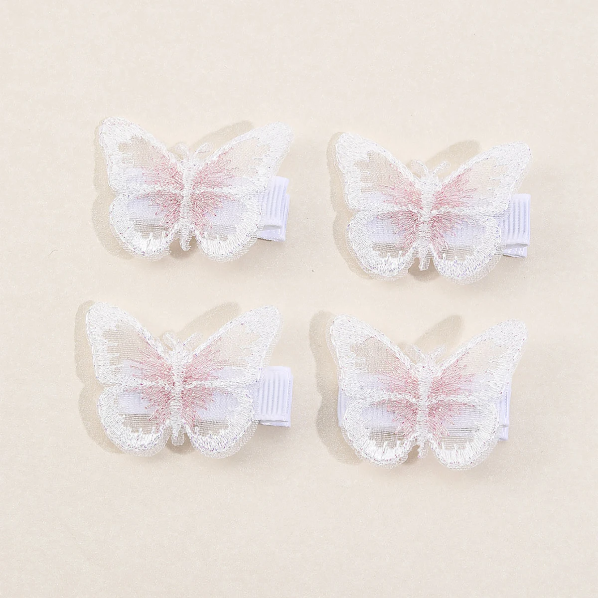 10Pcs Mesh Butterfly Hair Clips Sweet Rhinestone Hairpins Double-layer Giltter Barrette For Girls Kids Fashion Hair Accessories