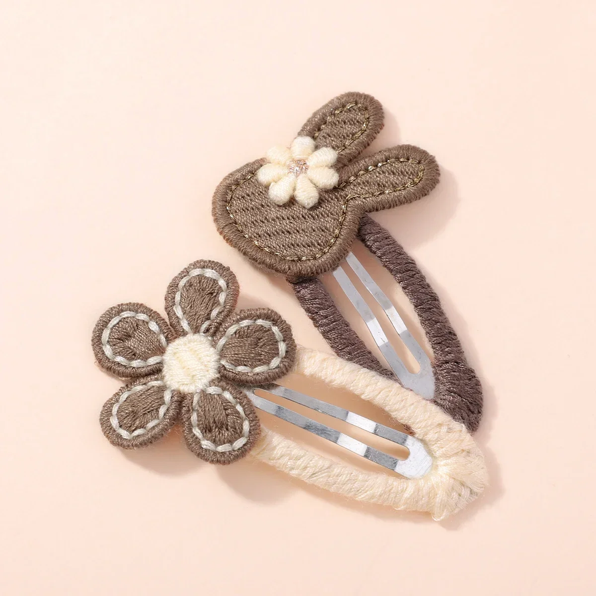 4pcs/set Cute Rabbit Flower Hairclips for Baby Bunny Fabric Hairpins Butterfly Bow Side Broken Bangs Hair Clips Hair Accessories