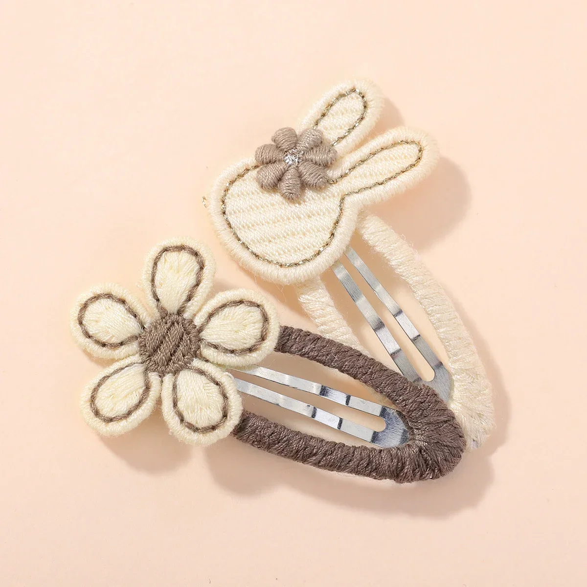 4pcs/set Cute Rabbit Flower Hairclips for Baby Bunny Fabric Hairpins Butterfly Bow Side Broken Bangs Hair Clips Hair Accessories