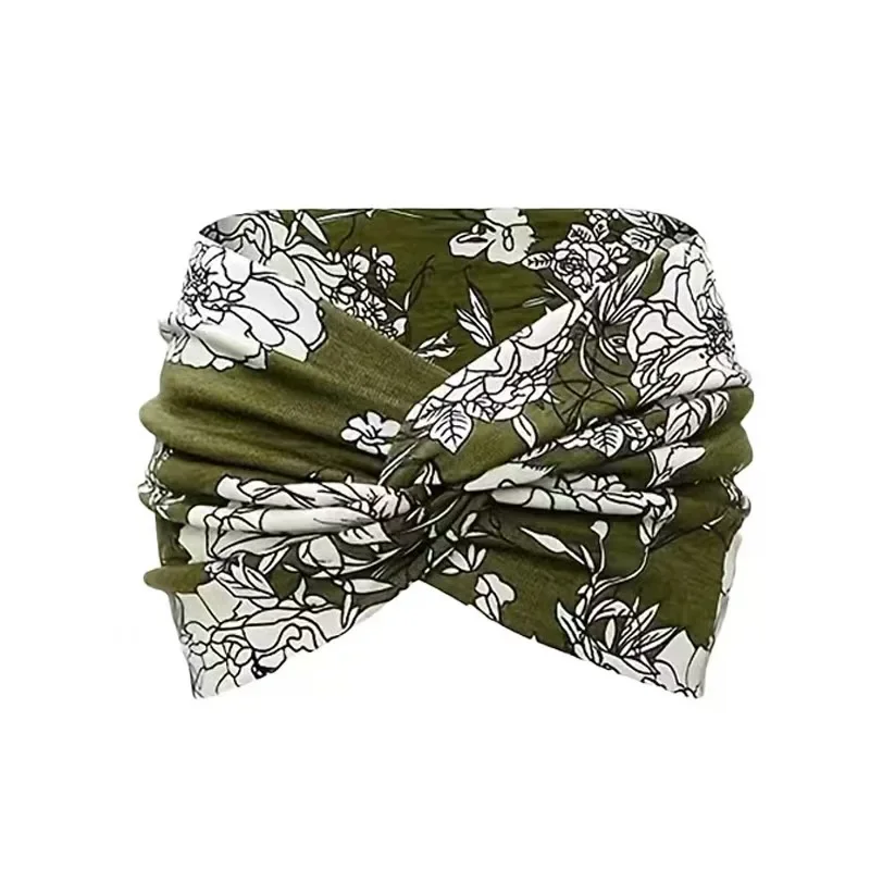 Women Headbands Wide Hair Wrap Turban African Floral Twist Headband for Women Large Sport Workout Stretch Non-slip Big Hairbands