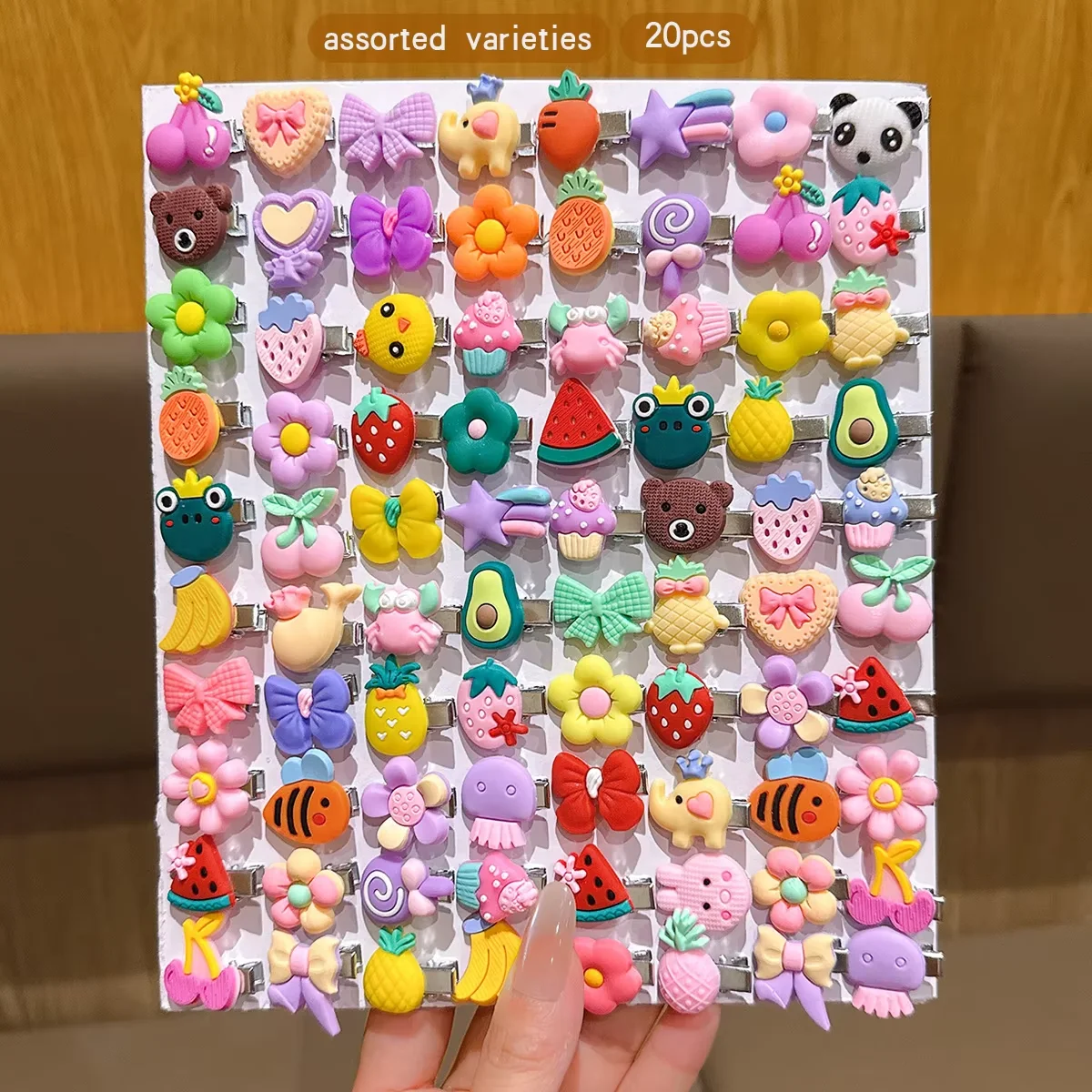 20Pcs Cartoon Cute Hair Clips Assorted Daily Use Hair Accessories