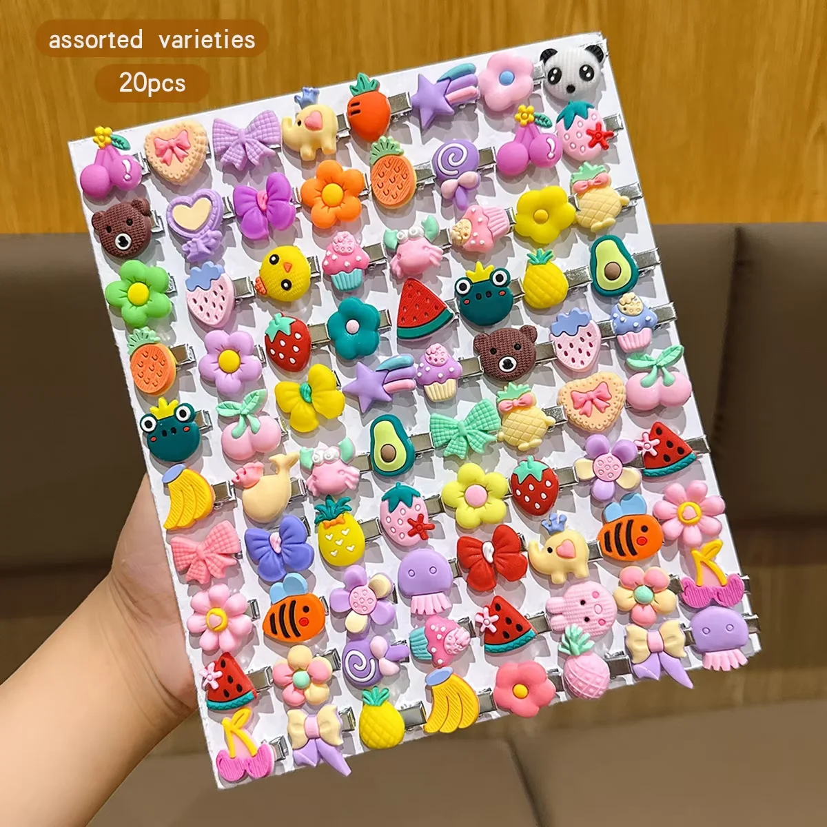 20Pcs Cartoon Cute Hair Clips Assorted Daily Use Hair Accessories