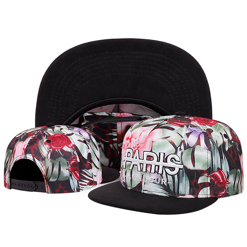 2025 Simple Creative New Flat Edge Hat Paris Embroidered Hip Hop Hat Daily Leisure Decoration Sunshade Hat Unisex Baseball Hat