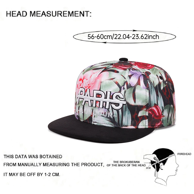 2025 Simple Creative New Flat Edge Hat Paris Embroidered Hip Hop Hat Daily Leisure Decoration Sunshade Hat Unisex Baseball Hat