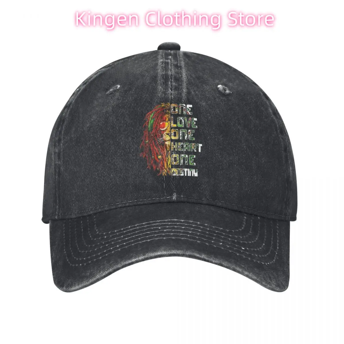Get Up Stand Up Reggae Rasta Baseball Cap Vintage Distressed Denim Washed Bob Marley Snapback Hat Unisex Adjustable Fit Cap