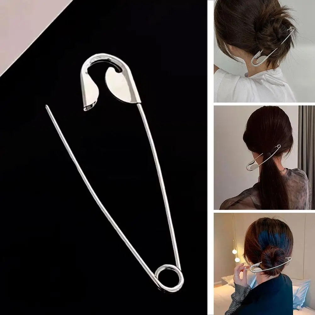 New Large Safety Pin Metal Hair Claws Barrettes For Women Girls Hair Accessories Hairclips Hairpins Headwear Gifts