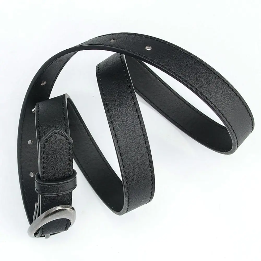 Fashion PU Leather Belt Alloy buckle Elliptical Buckle Waistband Thin Jeans Belt Women