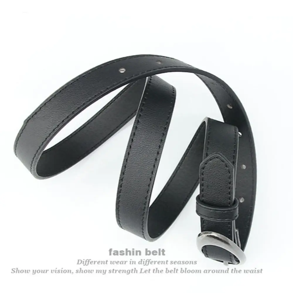 Fashion PU Leather Belt Alloy buckle Elliptical Buckle Waistband Thin Jeans Belt Women