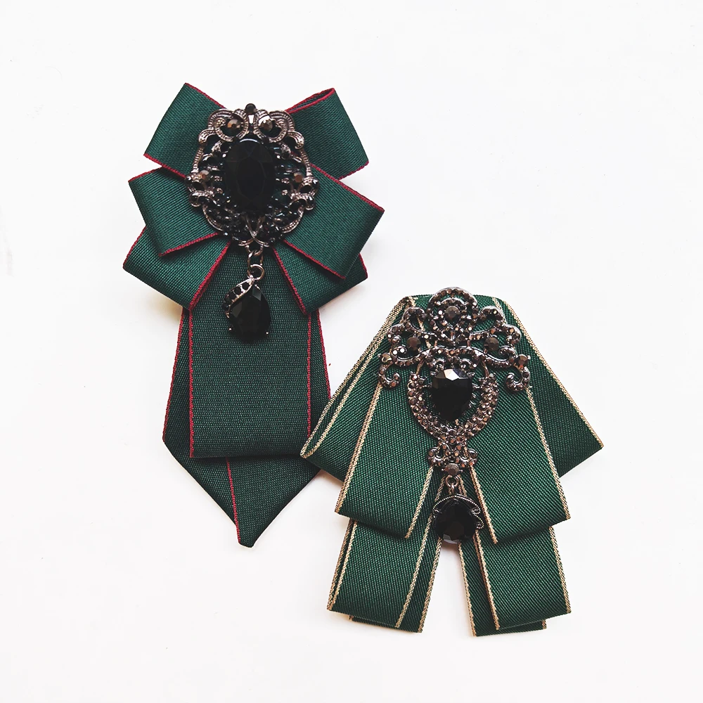 2Pcs Handmade Solid Color Diamond Ties for Men and Women, Shiny and Elaborate, a Must-Have for Parties