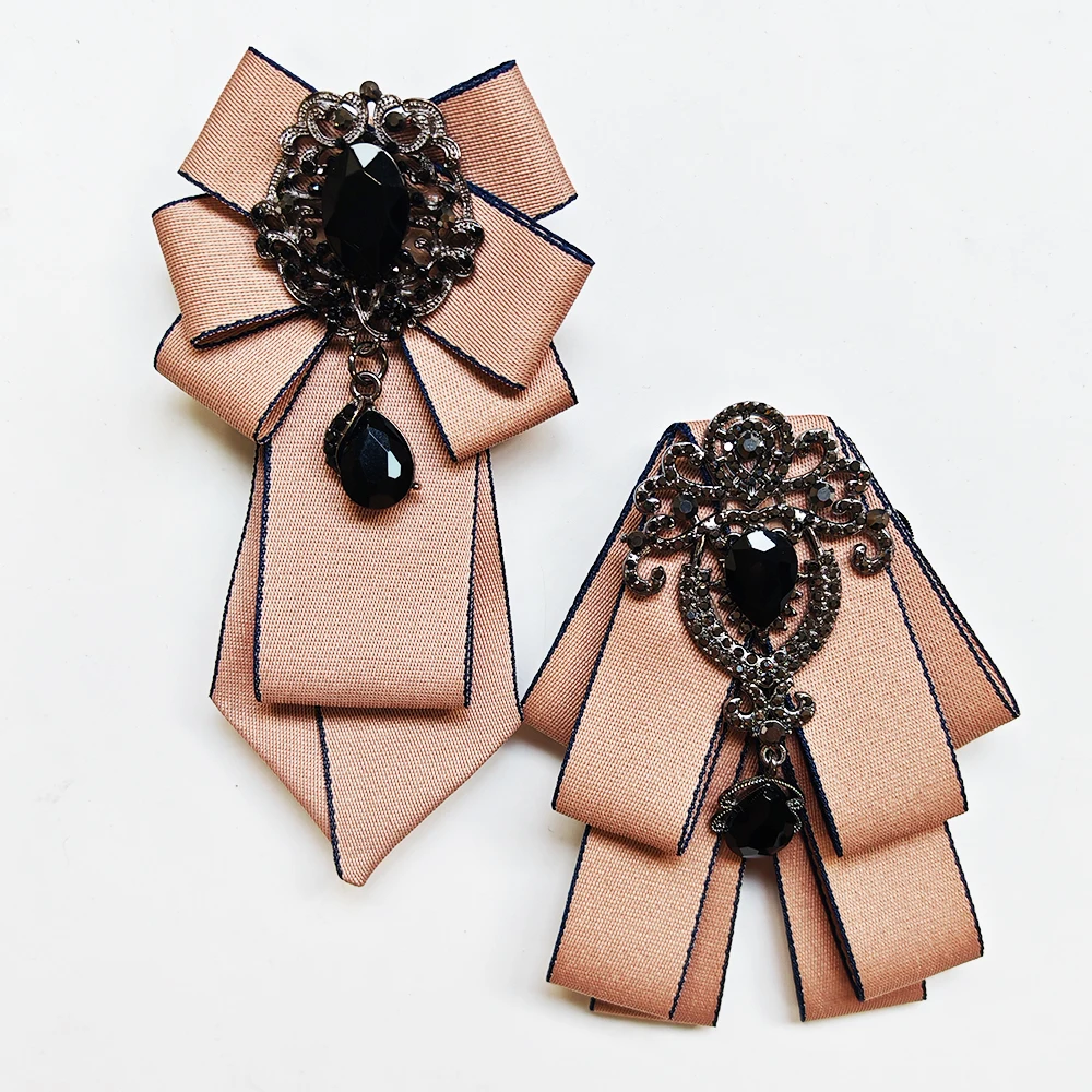 2Pcs Handmade Solid Color Diamond Ties for Men and Women, Shiny and Elaborate, a Must-Have for Parties