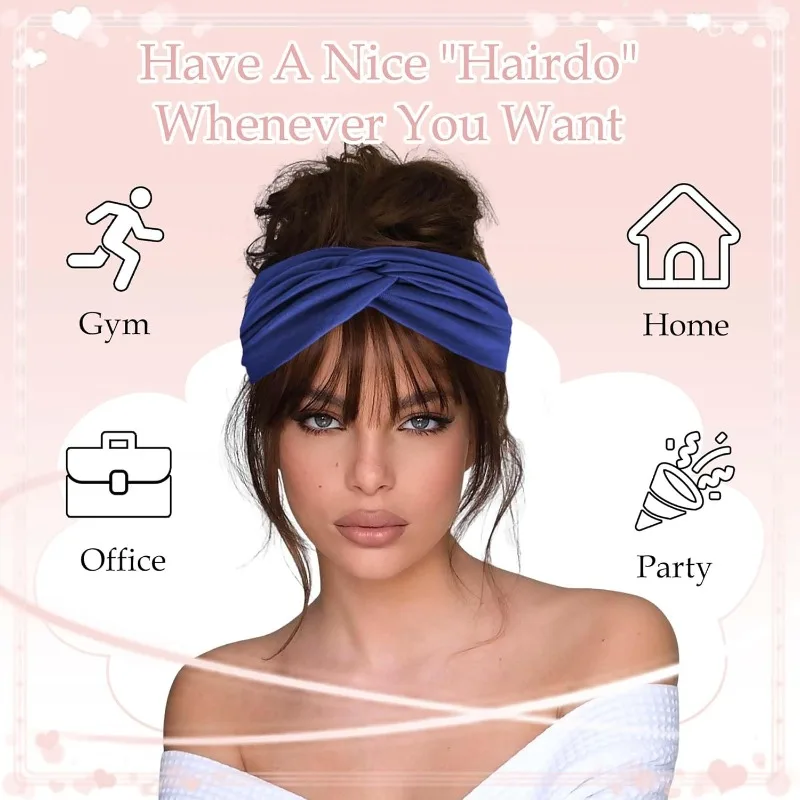 10pcs Women Non-Slip Headbands,Fashion Sports Headband,Soft Fabric Elastic Headband,Suitable for Exercise,Yoga,Running Accessory