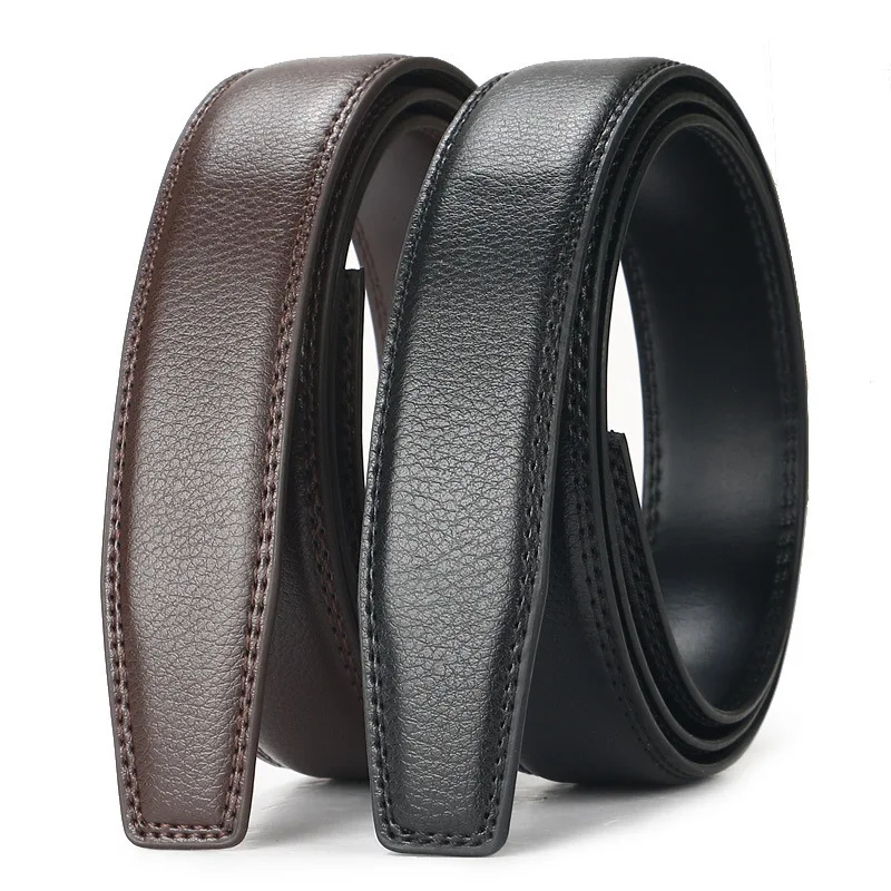 Men’s Luxury Automatic Buckle Belt, High Quality Genuine Leather, Cuttable Black Brown Business Casual Fashion Belt
