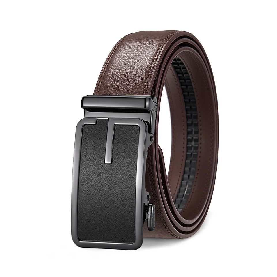 Men’s Luxury Automatic Buckle Belt, High Quality Genuine Leather, Cuttable Black Brown Business Casual Fashion Belt