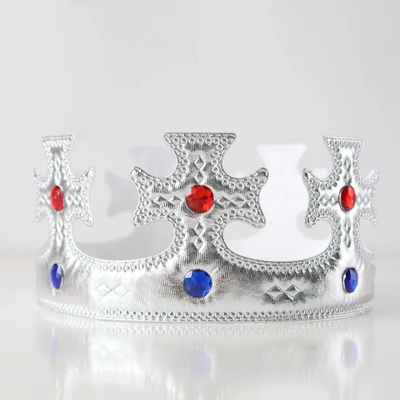 Children's Gold King's Crown Hot Stamping Cloth Prince Headdress, Happy Birthday Decorative Props, Birthday Hat