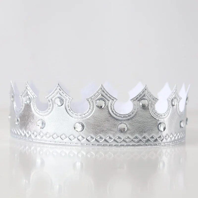 Children's Gold King's Crown Hot Stamping Cloth Prince Headdress, Happy Birthday Decorative Props, Birthday Hat