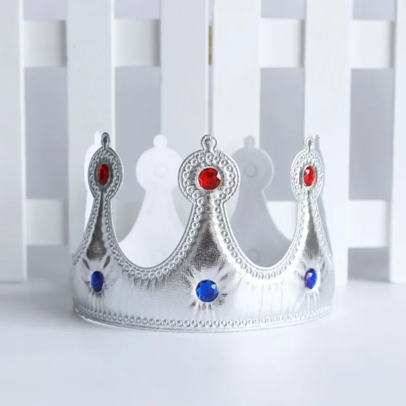 Children's Gold King's Crown Hot Stamping Cloth Prince Headdress, Happy Birthday Decorative Props, Birthday Hat