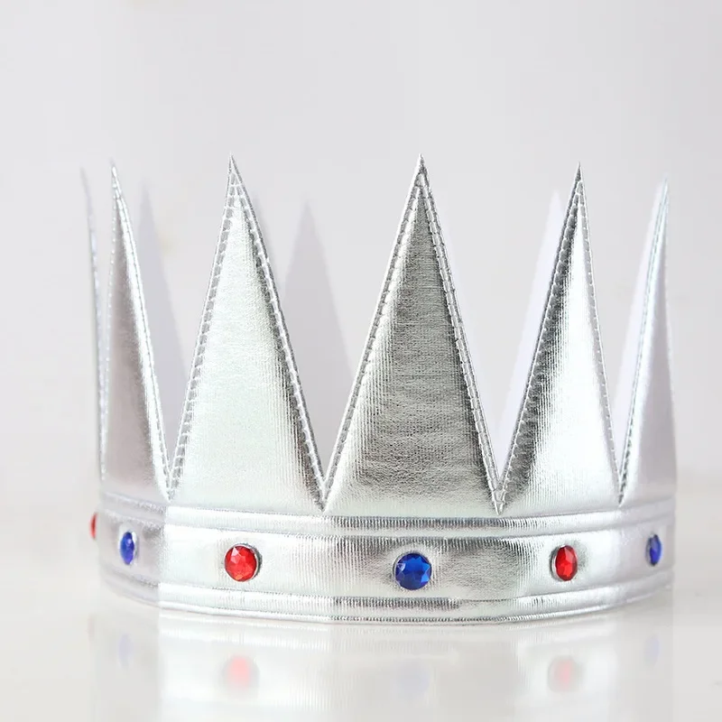 Children's Gold King's Crown Hot Stamping Cloth Prince Headdress, Happy Birthday Decorative Props, Birthday Hat