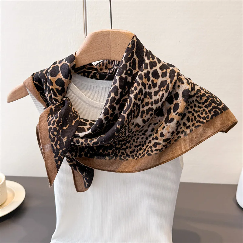 2026 New Red Cotton Linen Scarf Women's Small Square Fashion Neck Protection Versatile Gift for Mom Head Scarf