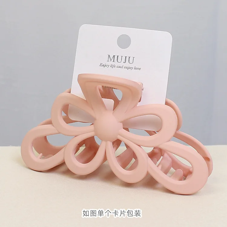 Oversized Bow Claw Clip - Matte Finish Shark Clip for Low Bun, Elegant Carded Hair Accessory with Hang Tag