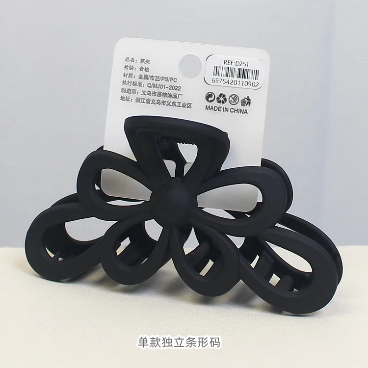 Oversized Bow Claw Clip - Matte Finish Shark Clip for Low Bun, Elegant Carded Hair Accessory with Hang Tag