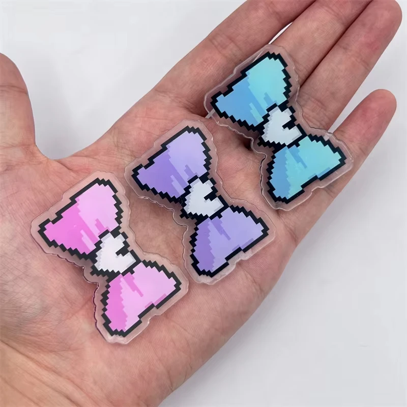 3Pcs/Set Game NEEDY GIRL OVERDOSE KAnge Ame Rain Cosplay Hairpins Colorful Bowtie Acrylic Hairclips Jewelry Headwear Accessories