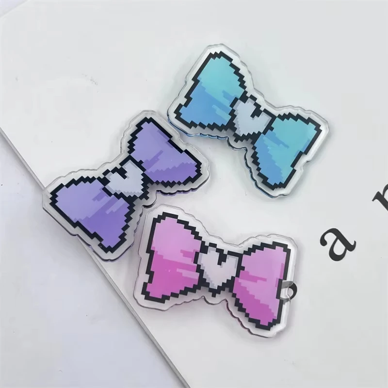 3Pcs/Set Game NEEDY GIRL OVERDOSE KAnge Ame Rain Cosplay Hairpins Colorful Bowtie Acrylic Hairclips Jewelry Headwear Accessories
