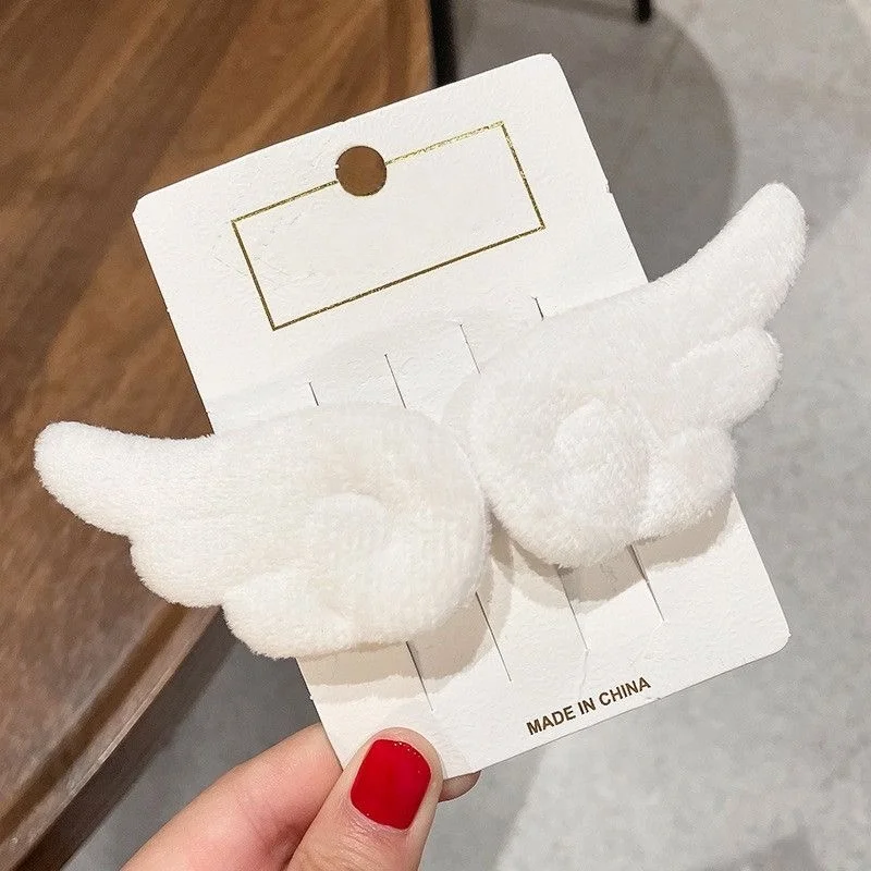 Fairy Angel Wing Hair Clip Y2K White Hairpin for Girls Women Cute Cosplay Hair Clips for Women Barrette Party Hair Accessorie